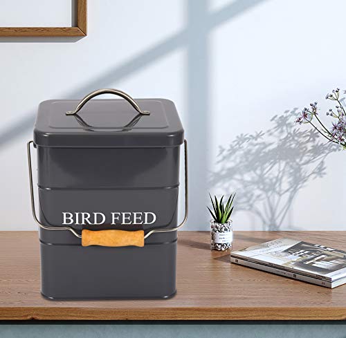 Bird Feeder,Bird Food Jar Pet Food Storage Airtight Food Storage Container-Gray - color: Gray