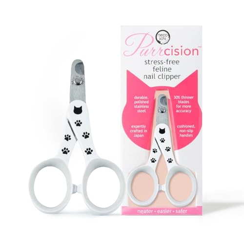 Necoichi Purrcision Stainless Steel Cat Nail Clipper, Made in Japan (White) - style: White