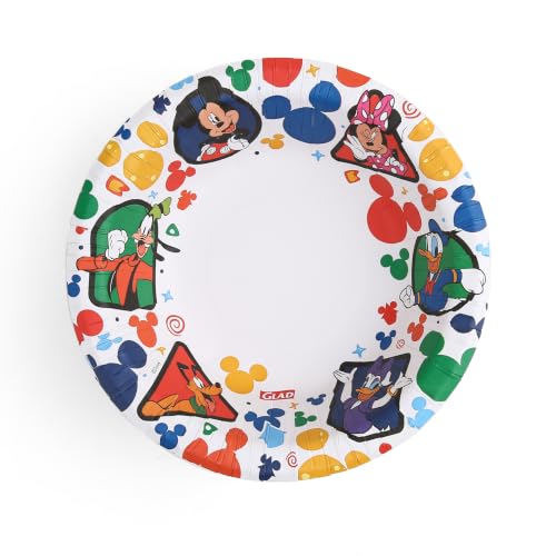 Glad for kids Disney Mickey & Friends Disposable Bowls, 12 Oz, 40 Ct, 2-Pk | Sturdy, cut-resistant paper bowls for snacks and parties, easy cleanup for everyday use - size: 40 Count (Pack of 2)