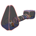 Portable Cat Small Animals Playpen DIY Outdoor Enclosures Freely Combinable 2in1 4in1 6in1 Pop Up Pet Play Tent Tunnel Cube House for Cat Puppy Rabbit (4in1 Tower Tent Tunnel) - color: 4in1 Tower tent tunnel