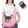 Pawaboo Small Dog Sling Carrier, Reversible Hands Free Dog Sling Carrier for Small Dogs Cats, Puppy Sling Carrier with Adjustable Strap Buckle & Safety Harness, Puppy Essentials, Pink - color: Pink - Up to 12lbs