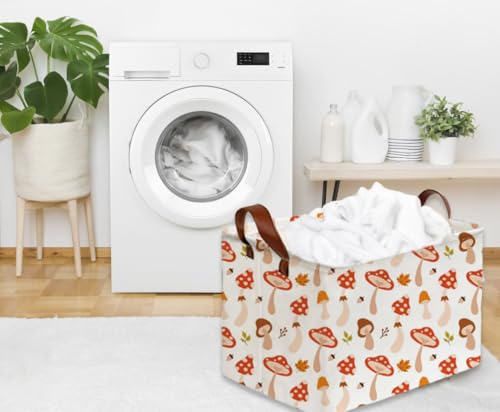 Sanjiaofeng Rectangular Kids Basket Cute Storage Bins,Mushroom Storage Basket with Handles.Clothers,Books,Kid's Gifts Bins. (Mushroom) - color: Mushroom