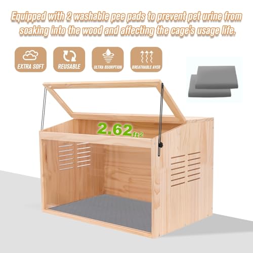 Wooden Hamster Cage,24" Lx16 Wx16 H,Animal Cabinet for Dwarf Syrian Hamsters Degus, Hamster Habitat with Openable Top and Large Acrylic Sheets. - size: 24.0"L x 16.0"W x 16.0"H