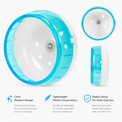 Mnixy 4.7 Inch Silent Hamster Wheel for Small Pets Exercise | 4.7 inch silent hamster wheel with smooth running surface, anti-slip design and easy cleaning for small pets