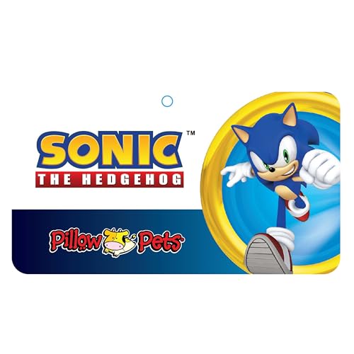 Pillow Pets Sonic the Hedgehog, 16" Plush Toy | Soft Plush Pillow Companion, Unfastens into a Cozy Pillow at Night, Machine Washable, BPA and Phthalates Free