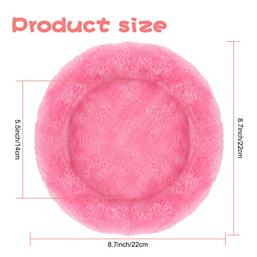 BWOGUE Hamster Bed, Round Velvet Sleep Pad for Guinea Pigs and Rats, 8.7 in | Round Mat for Small Pets, Soft Velvet Comfort, Machine Washable, Cage and Home Use, Hamsters Guinea Pigs - color: Rose Red