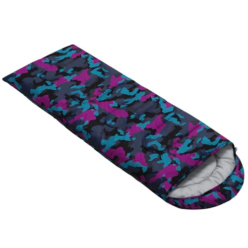 Sleeping Bags for Adults and Kids Backpacking Camping Sleeping Bags for Girls and Boys Lightweight Waterproof Cold/Warm Sleeping Bag for All Season - color: Navy blue Camo