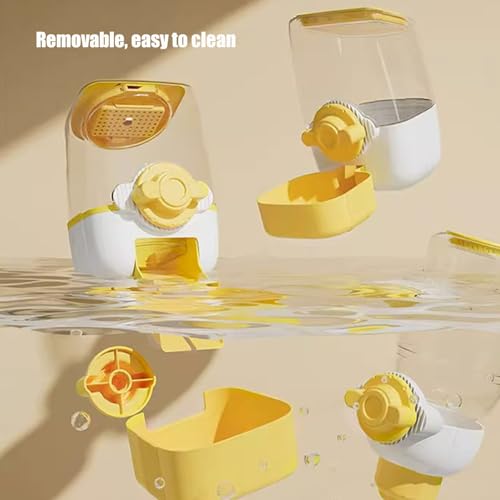 Pet Hanging Automatic Feeders Drinking Bowls，Gravity Rabbit Feeder and Water Set，Cage Cat Food Bowl Feeding Station for Puppy Kitten Chinchilla Hedgehog Guinea Pig Ferret (Yellow-Food) - color: Yellow-Food