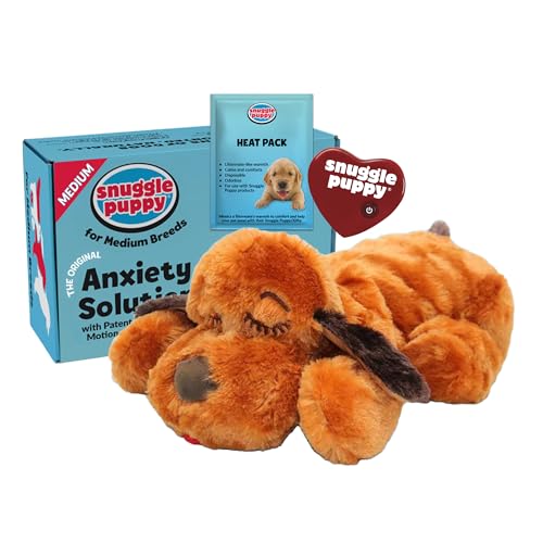 Snuggle Puppy Original Heartbeat Puppy Toy with Real-Feel Pulse and Heat Pack, Plush Comfort Dog Toy for Crate Training, First Nights, and Sleep | Calming heartbeat toy, crate training comfort, heat pack, new puppy essentials, first nights, sleep, medium