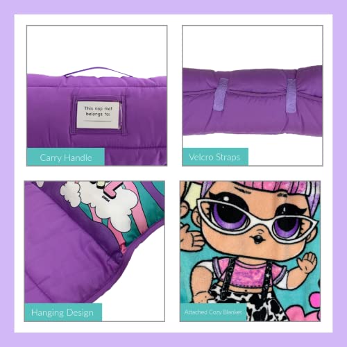 LOL Surprise! 24"(W) X 45"(L) Soft Toddler Nap Mat with Pillow and Blanket Perfect for Preschool, Daycare, and Travel (100% Official Licensed Product) - color: LOL Surprise