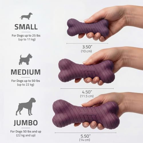 Playology Dual Layer Bone Dog Chew Toy - Jumbo, Bacon Scent | Rubber Construction, All Natural Scent, Heavy Duty Design - size: Jumbo, style: Bacon