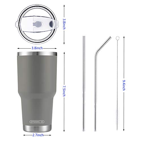 D·S 30oz Grey Tumbler Double Wall Vacuum Insulated Travel Coffee Mug | Double Wall Vacuum Suit Cold and Hot Drink Fits in standard car cup holders With Splash-Proof Lid - color: Gray