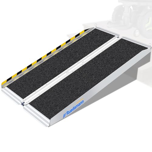 Ruedamann 5FT Portable Wheelchair Ramp for Home Entrance | 30-1/4" Wider Design, Non-Slip Aluminum Folding Ramps for Wheelchairs, Strollers, Scooters, Stairs, Curbs, Doorways - size: 5FT Black(Using Height 5-15'')
