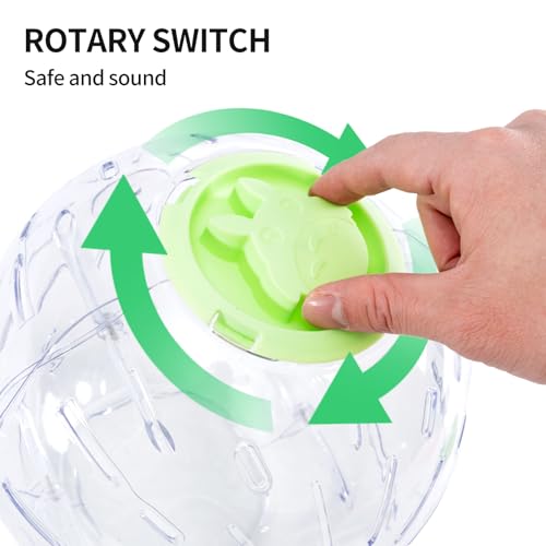 7.9 Inch Hamster Ball, Running Ball Toy, Transparent, Breathable, Promote Exercise Health, Reduce Stress, Easy to Clean, Hamster Accessory, for Syrian Dwarf Hamster, Gerbils, Mice, Small Pets, Green - color: Green