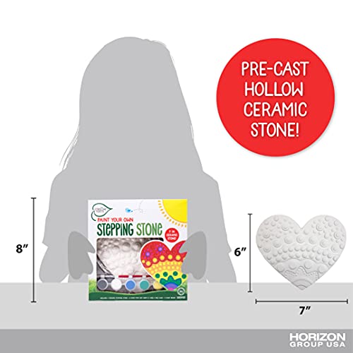 Creative Roots Mosaic Heart Stepping Stone, Includes 7-Inch Ceramic Stepping Stone & 6 Vibrant Paints, Mosaic Stepping Stone Kit, Paint Your Own, DIY Stepping Stone Kit for Kids Ages 8+ - style: Heart