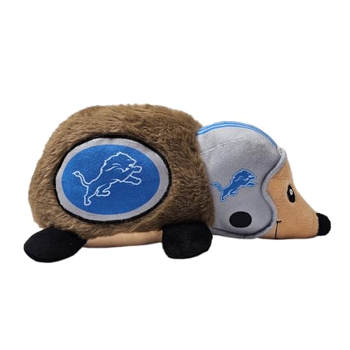NFL Detroit Lions Plush Hedgehog Toy for Dogs & Cats, Cool Soft Pet Toy for Fun and Interactive Play, Dog Chew Toy with Squeaker, Licensed Hot Pet Toy - color: Detroit Lions
