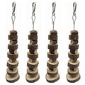 LWINGFLYER Small Animal Chews Toy Natural Apple Wood Block Cage Hanging Molars Treats Snack for Hamsters Rabbits Bunny Bird Parrots Chinchilla Guinea Pig Gerbils Squirrels (4pcs Natural Apple Wood) - color: 4pcs Natural Apple Wood
