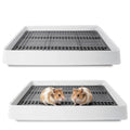 2 Pack Rabbit Litter Box with Grate, Large Shallow Bunny Litter Box Tray Plastic Guinea Pig Training Pan for Small Animals, Hamster, Hedgehog, Chinchillas, 14.5 x 11.6 x 2.5 Inch
