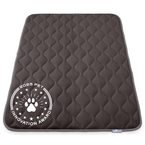 Paw Inspired Washable Padded Crate Mats for Dogs, Gray, 47x29 Inch | Fits 48-inch Kennels, Leakproof, Waterproof Bottom, Plush Dog Pad, Pet Bed - color: Gray, size: 48 Inch