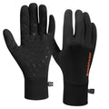 BASSDASH Unisex Fleece Liner Lightweight Camo Hunting Gloves HG07 | Stretch Fleeced Warm Anti-Slip Gloves with Touchscreen for Men Women Cool Weather Shooting Photography Fishing - color: Black, size: Large