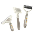 Professional Deshedding Dog Brush Grooming Kits, for Long-Haired Dogs and Cats - Dog Deshedding Brush and Slicker Brush Set 3 in 1 Gift Box for Long Hair Pets like Golden Retriever