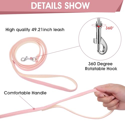TIESOME Cat Harness and Leash Set, Adjustable Gradient Kitten Harness | Escape Proof Harness with Leash for Kitty Outdoor Walking - color: Ribbon Bear Pink