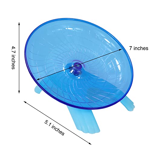 Hamster Flying Saucer Silent Running Exercise Wheel for Gerbil Rat Mouse Hedgehog Small Animals (Blue) - color: Blue