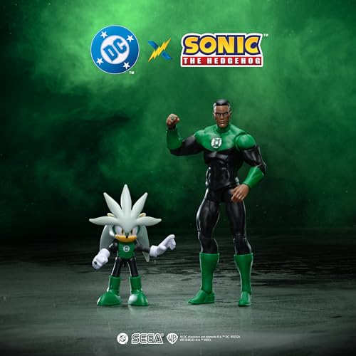 DC X Sonic the Hedgehog Silver as Green Lantern & Green Lantern 2.5/5-inch Figures Multipack - style: 5" Green Lantern with 2.5" Silver Green Lantern