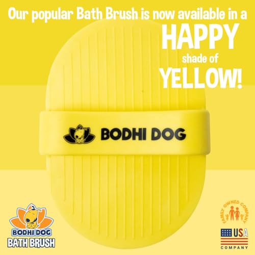 Bodhi Dog Shampoo Brush - Pet Grooming & Bath Supplies for Dogs and Cats - Bath Brush for Long & Short Hair - Premium Scrubber for Shower, Showerhead, Sprayer & Bathing (One Pack, Yellow) - color: Yellow, size: 1 Pack