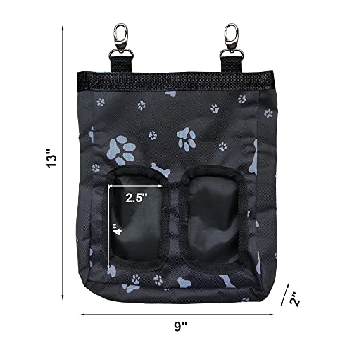 RIOUSSI Guinea Pig Hay Feeder, Hanging Rabbit Hay Feeder Bag. Black Paws | Upgraded Double Layer Fabric | Bite Resistant | Cleaner Hay & Less Mess | Small Animal Hay Holder for Bunnies & Chinchillas - color: Blackpaws