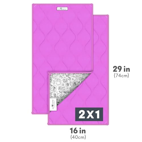 Paw Inspired Washable Fleece Guinea Pig Cage Liners, C&C 2x1, Pink | Super Absorbent Pee Pad, Bedding, Waterproof Bottom, Pet Bed Mat for Guinea Pigs, Ferrets, Rabbits, Hamsters, Small Animals - color: Pink, size: C&C 2X1 (2 Packs)