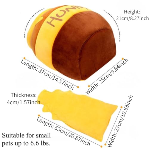 Rabbit Honeypot Bed House - Bunny Hideout Warm Fleece Cuddle Cup Snuggle Sack with Removable Cushion Guinea Pig Hideout Sleeping Cave for Rabbit Guinea Pig Ferret Chinchilla