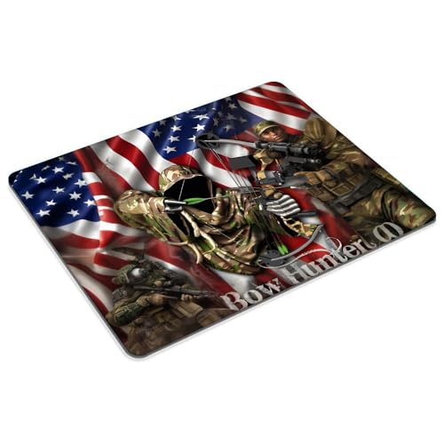 Bow Hunter American Flag Camo Mouse pad Customized Mousepad Non-Slip Rubber Base Mouse Pads for Computers Laptop Office Desk Accessories Mouse pad - color: Bow Hunter American Flag Camo
