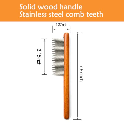 Cat comb,dog comb,Solid Wood Pet Comb Grooming Tool for Cats,Dogs and rabbits…
