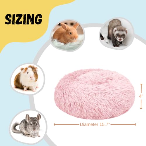 Bunny Bed Large Rabbit Hideout Soft & Comfortable | Small Animal Bedding, Cozy Bed Mat, Warm Hideaway, Cage Accessories for Guinea Pig - color: Pink