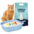 Genius Litter Health Monitoring Cat Litter, Featured on Shark Tank, Lightweight Crystal Silica Gel, Non Clumping, Dust Free, Low Tracking, Odor Control for Indoor Cats and Kittens, 6 lb Bag - size: 1 Bag (6lb)