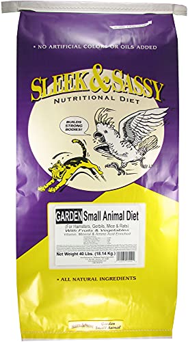 SLEEK & SASSY Garden Small Animal Food for Hamsters, Gerbils, Mice & Rats (40 lbs.) - size: 40 Pound (Pack of 1)