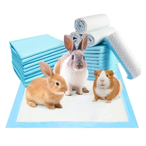 kathson 100PCS Guinea Pig Cage Liners Disposable 13" x 18" Rabbit Disposable Potty Training Pad Super Absorbent & Leak-Free Pet Supplies for Bunny Kitten Small Dog Guinea Pig