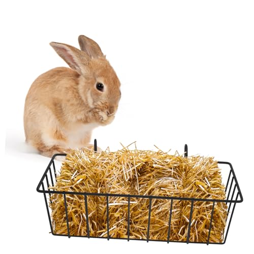 Alipis Hanging Rabbit Hay Feeder Racks 2-Pack Foldable Lightweight Holders for Small Pets Including Guinea Pigs and Chinchillas 9.05X3.93X2.95 Inches