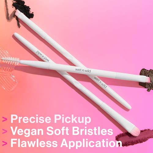 wet n wild Eyebrow and Liner Brush, Soft Fibers, Pack of 3 | Flat Angled | Ultra-Thin Precision - color: Brow & Liner Duo Brush, size: 7.28 in (Pack of 3)