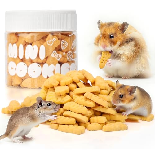 Abizoo Hamster & Gerbil Treats, Crispy Baked Hamster Cookies | Chew Treats for Small Animals, Crunchy Texture for Chewing, Supports Digestion & Dental Health, Made with Carrot & Yeast