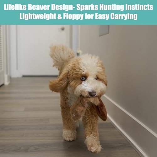 SPOT Skinneeez Beaver Dog Toy – 14" Stuffing-Free Plush Squeaky Dog Toy, Durable Interactive Toy for Small & Medium Dogs, Light to Moderate Chewers, Mess-Free Play - style: Mini Beaver