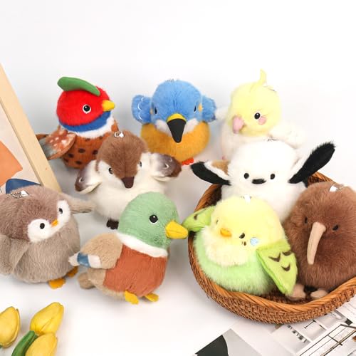 Bird Stuffed Animal Realistic Cute Tit Bird Plush Backpack Pendant Simulation 4.3" Toy Plush Suitable Christmas Birthday Valentine's Day Gift for Kids - color: Tit