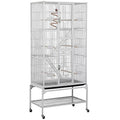 Yaheetech 69-Inch Extra Large Wrought Animal Cage Metal 3 Levels Small Animal Cage w/Cross Shelves and Ladders for Ferret Chinchilla Sugar Glider Squirrel, White - color: White