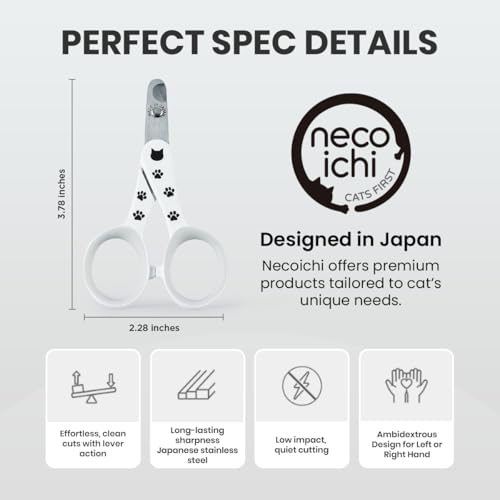 Necoichi Purrcision Stainless Steel Cat Nail Clipper, Made in Japan (White) - style: White