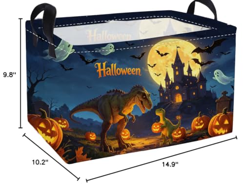 Essme Rectangular Dinosaur Basket,Kids Storage Bins Organizer with Handles for Halloween Room Decor, Gift Basket,Shelf Basket.(Real Dinosaur) - color: Fangzhenkl