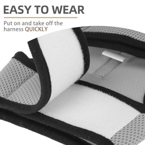 PUPTECK Soft Mesh Cat Vest Harness and Leash Set Puppy Padded Pet Harnesses Escape Proof for Cats Small Dogs Rabbits Bunny - color: Grey, size: L(NECK 8.5"-10.5", CHEST 12.5"-15", 6-10 lbs)