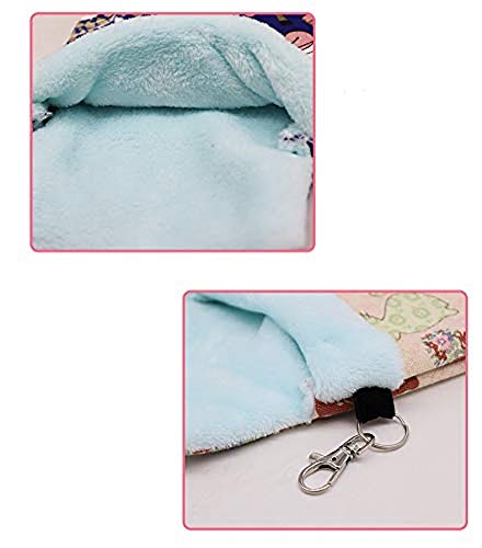 Litewoo Sugar Gliders Sleeping Pouch Bag Small Pet Cotton Hanging Warm Comfortable Nest Bed for Small Animals Squirrels Marmosets Rats Hamster (LARGR,Pink Cat) - color: Pink Cat, size: LARGR