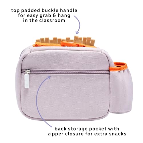 Toddler Lunch Bag for Girls and Boys, Lunch Box for Kids Ages 2–5, Fully Insulated with Padded Handle, Storage Pocket and Water Bottle Pocket, Lightweight, Easy to Clean, BPA-Free - Hedgehog