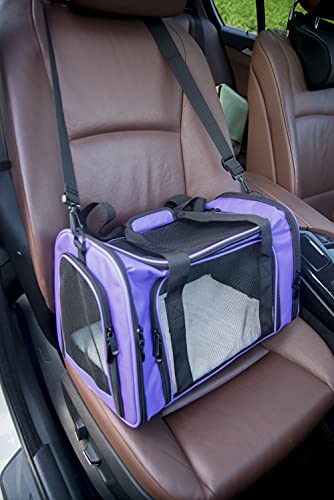 Soft Sided Carrier for Small Medium Cats Dogs,TSA Airline Approved Collapsible Travel Pet Carrier Medium Purple - color: Purple, size: Medium